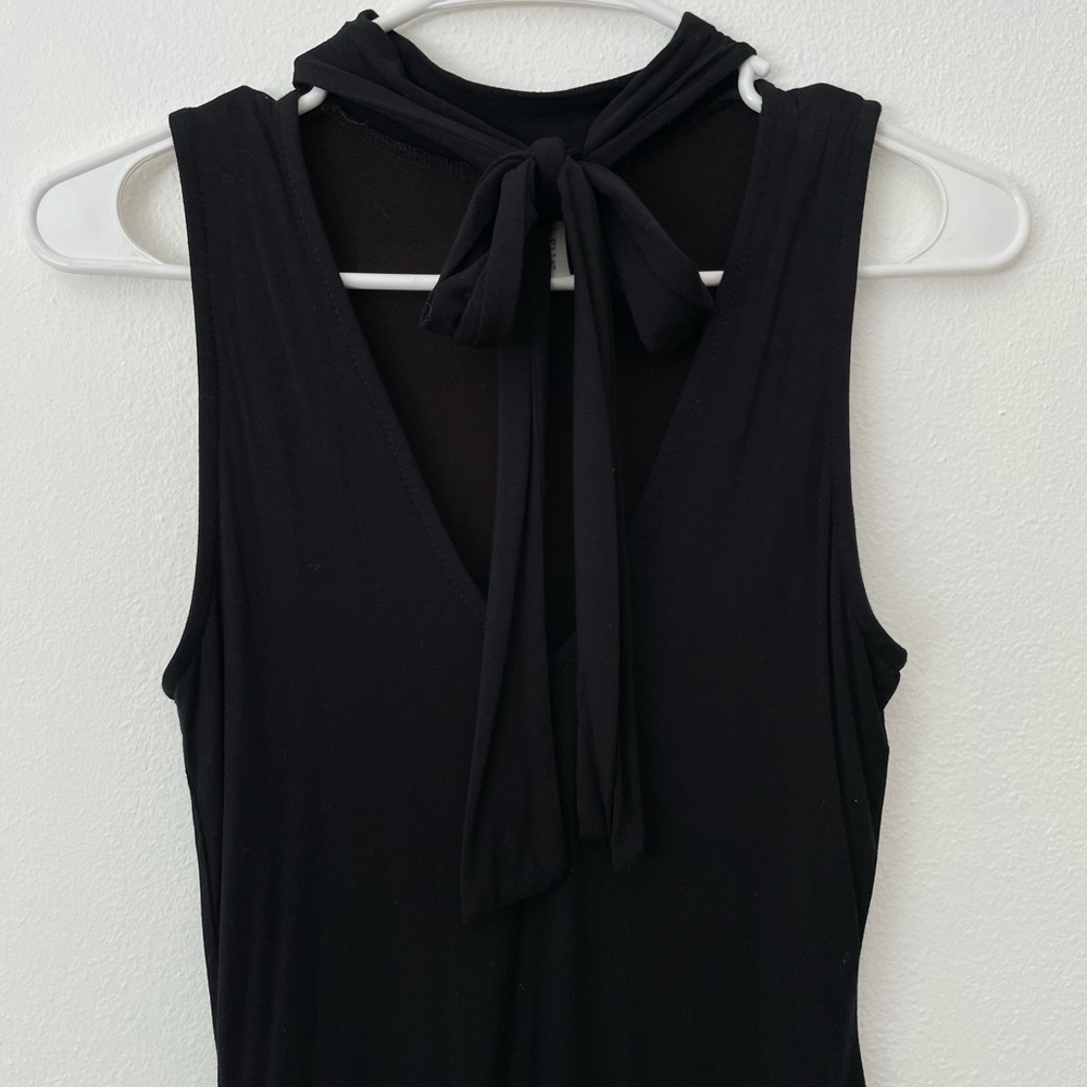 Black Tie Neck Mini Dress
